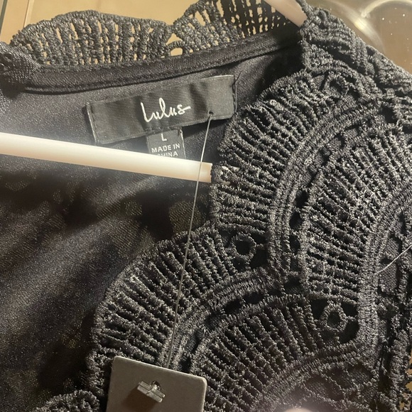 Lulu's Elegant Black Lace Mini Dress - Picture 2 of 3